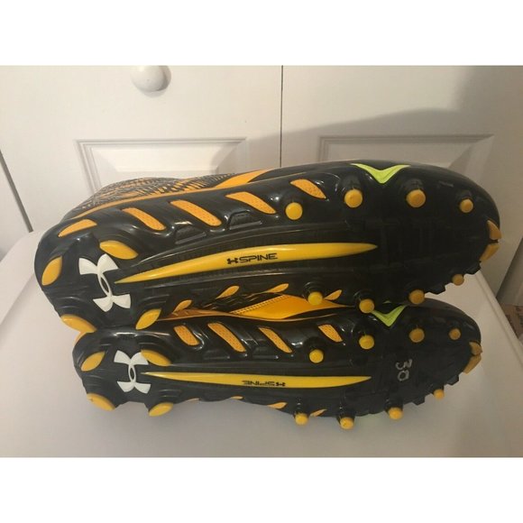 New Under Armour UA Nitro Mid D‎ Mens Football Cleats Yellow Sz 15 1270446-054 - Picture 9 of 10